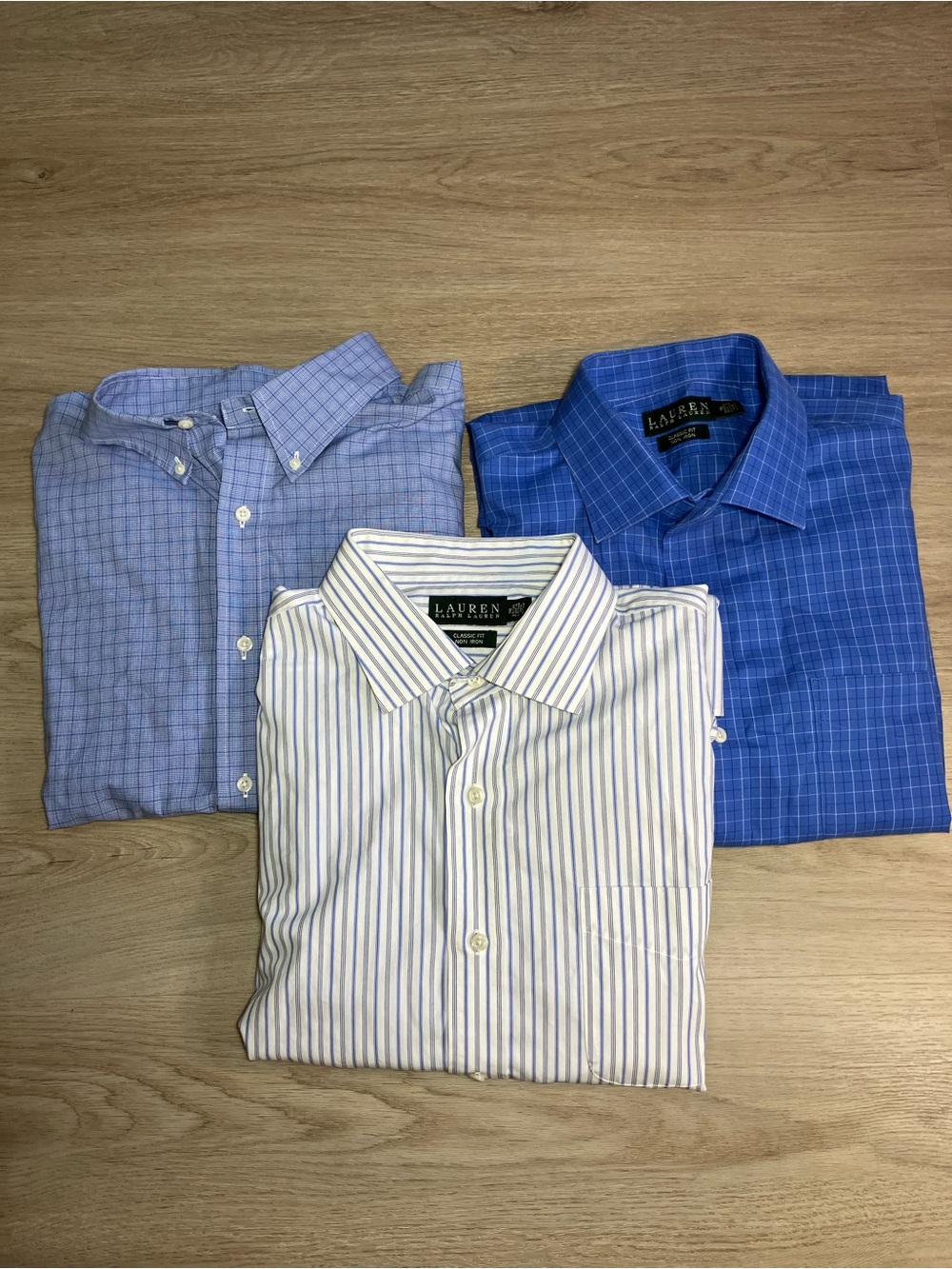 Lauren Ralph Lauren Dress Shirts Lot of 3 Men’s 18 34/35 Non-Iron Classic Fit
